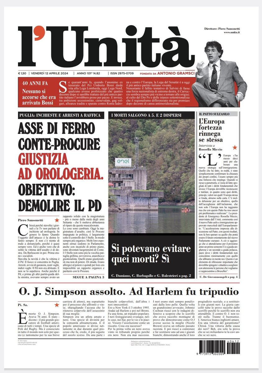 📰 La prima pagina dell’#Unità del #12aprile Abbonati subito: bit.ly/ABBONATI-SUBITO