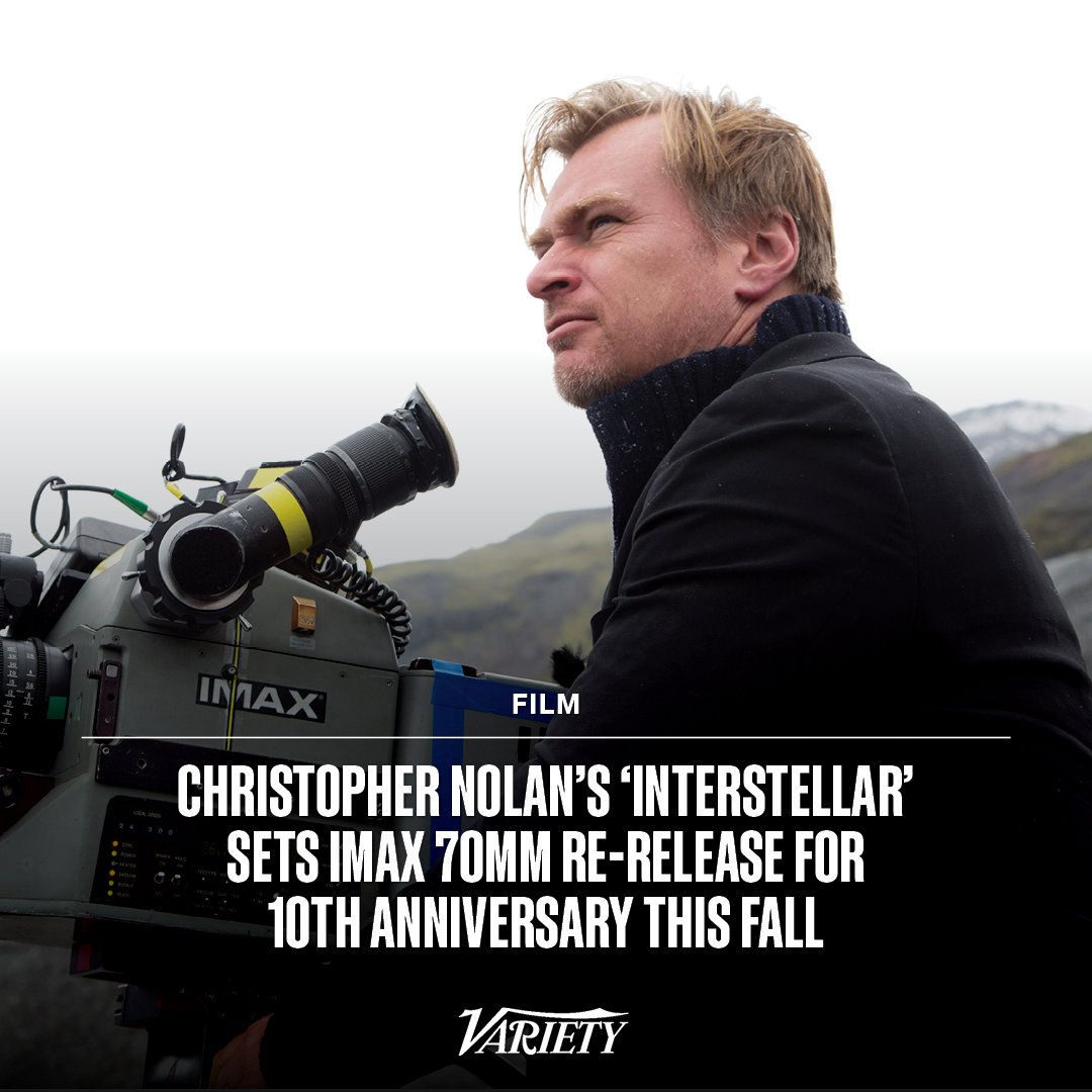 Christopher Nolan’s “Interstellar” will be re-released in theaters in honor of the sci-fi epic's 10th anniversary. It will be shown in 70mm Imax prints (Nolan’s preferred format), as well as on digital screens. bit.ly/49vuQHv