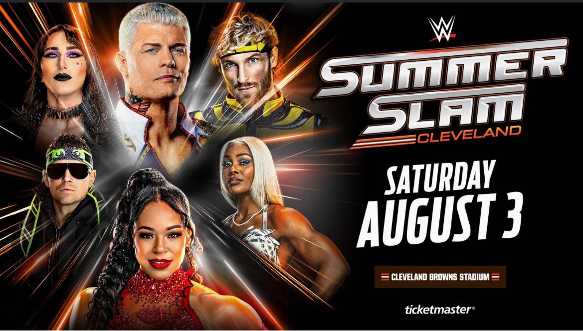 Primer poster oficial de #SummerSlam 🔥💪🏻 Sábado 3 de Agosto en Cleveland! #WWE #WWEColombia