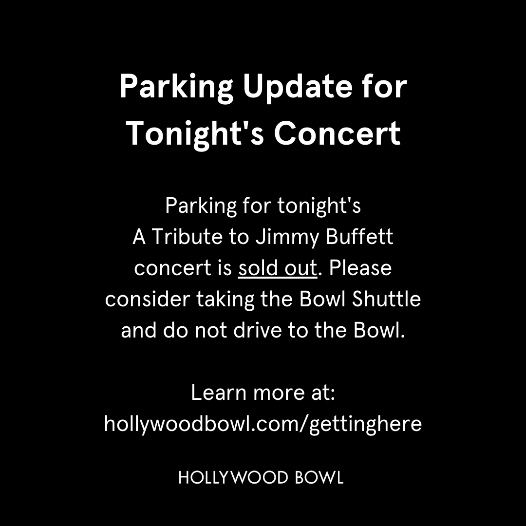 Please consider taking the Bowl Shuttle and do not drive to Bowl. Learn more at: hollywoodbowl.com/gettinghere. @LiveNation_LA