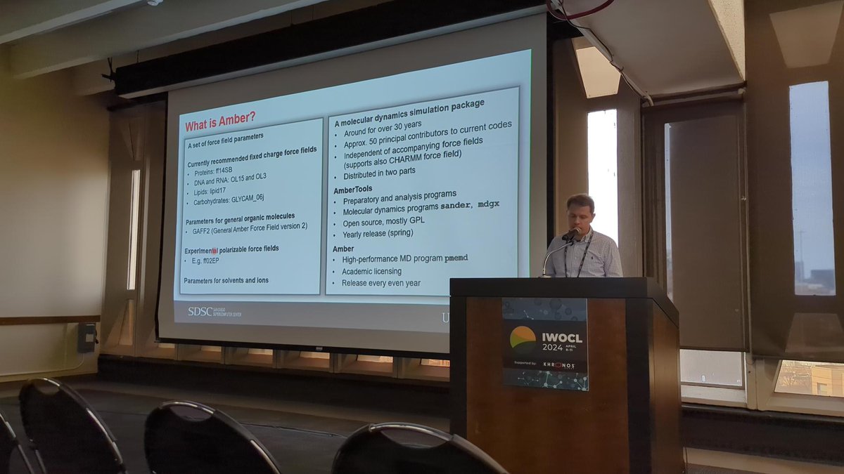 Congrats to oneAPI CoE PI Dr. @awgoetz on delivering an excellent presentation: 'Powering Amber Molecular Dynamics Simulations on GPUs with SYCL' at IWOCL For slides and recording: iwocl.org/iwocl-2024/pro… #IamIntel #oneAPI #SYCL