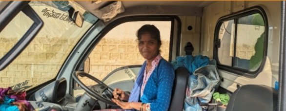 'Other than my kids, what I love most is to drive my vehicle' says the SHG woman driver of this waste collection tipper. 🌷🌿 #womenslivelihoods