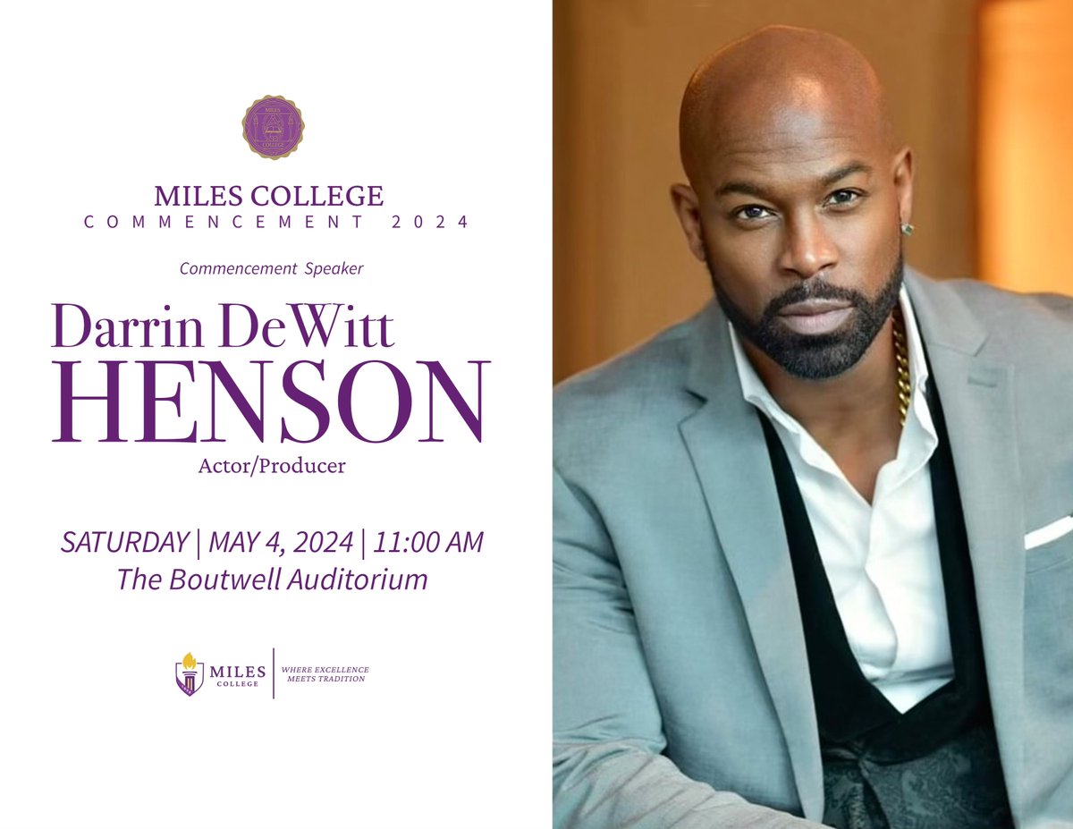 Join us in celebrating the journey of our graduates as we announce Darrin DeWitt Henson as our commencement speaker. Mark your calendars for May 4, 2024, at 11 am at the Boutwell Auditorium! As we honor our graduates' achievements, we anticipate their bright futures ahead!