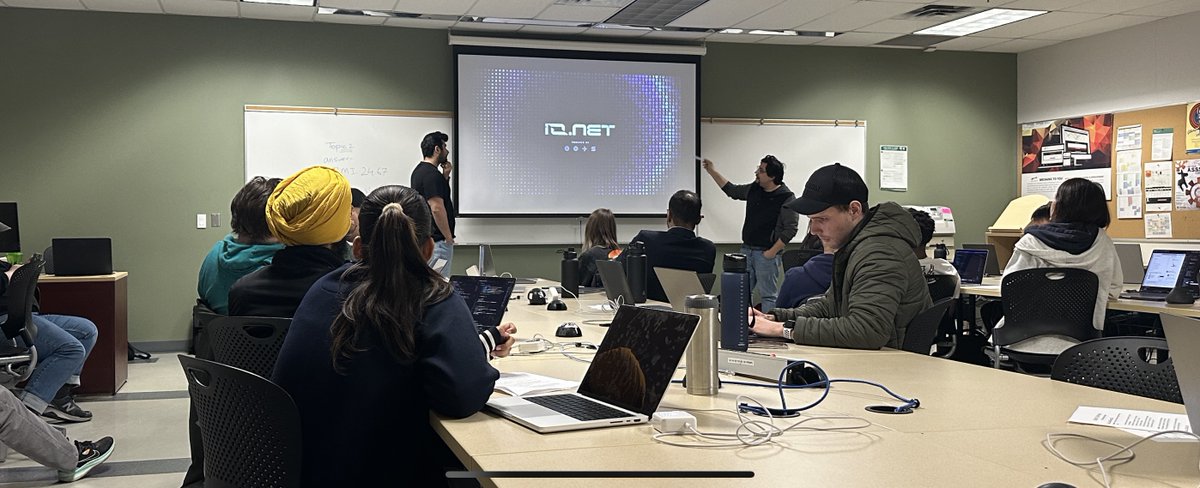 @ionet @ionettr @hanzthehuman @0xHushky recently at Algonquin College, my friend @Erenaqq and I organized a presentation about io.net. We wanted to introduce this platform to our peers, so we set up an event for it. we did 30 'worker' installations and also ++