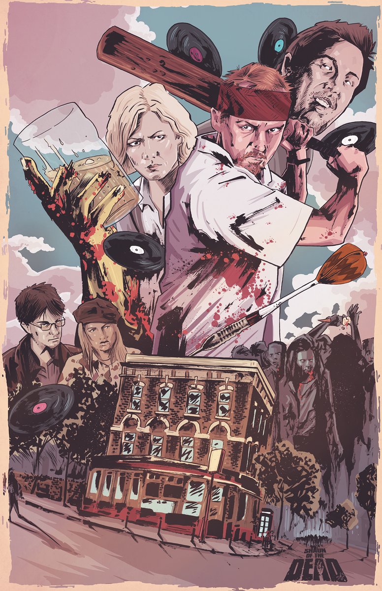 portless's tweet photo. cant get over this is now 20 years old great film and one of my fave pieces of art too #art #movies #ShaunofTheDead #commissionsopen #zomromcom #horror #comedy #youvegotredonyou https://t.co/RVSQRa7pNR