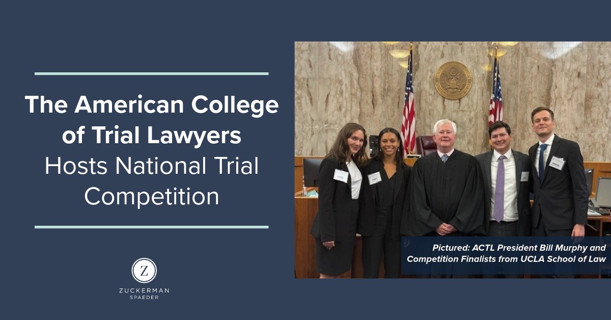 @ZS_Law partner & '24 @actl President Bill Murphy presided over the National Trial Competition in Houston's U.S. District Courthouse. The #competition developed by #ACTL, attracts teams from 140+ law schools and involves 1K+ law students each year. More: news.zuckerman.com/3UcVSPo