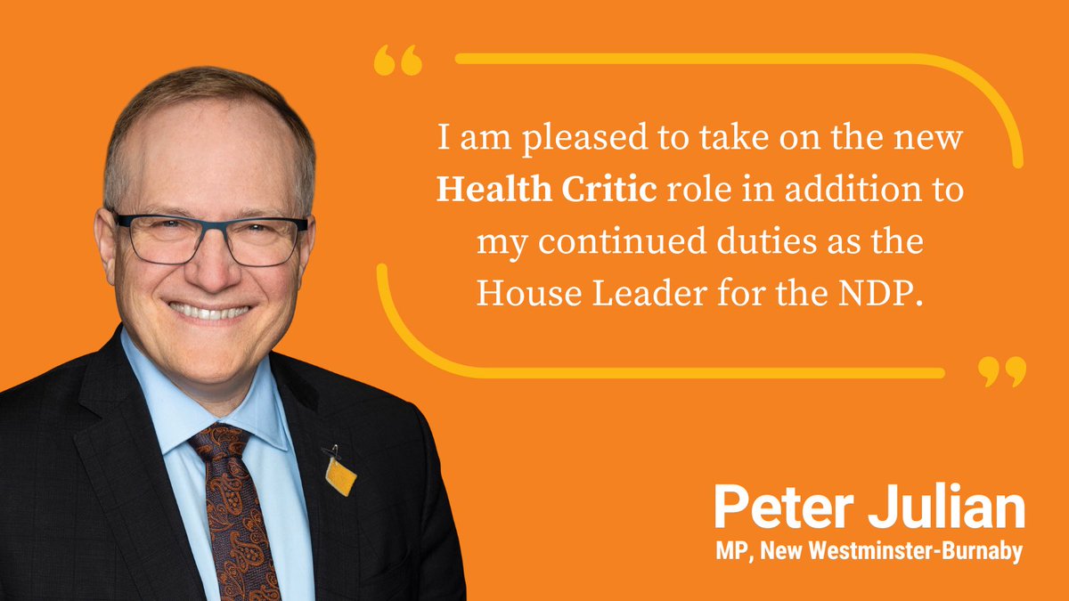 Honoured 2 serve as the new Health Critic in addition 2 my role as House Leader 4 #NDP. @theJagmeetSingh/#NDP continue 2 force Lib gov’t 2 do more 4 Canadians.Seniors, people w/ disabilities,low income Canadians need dental care & take the medication that their doctors prescribe.