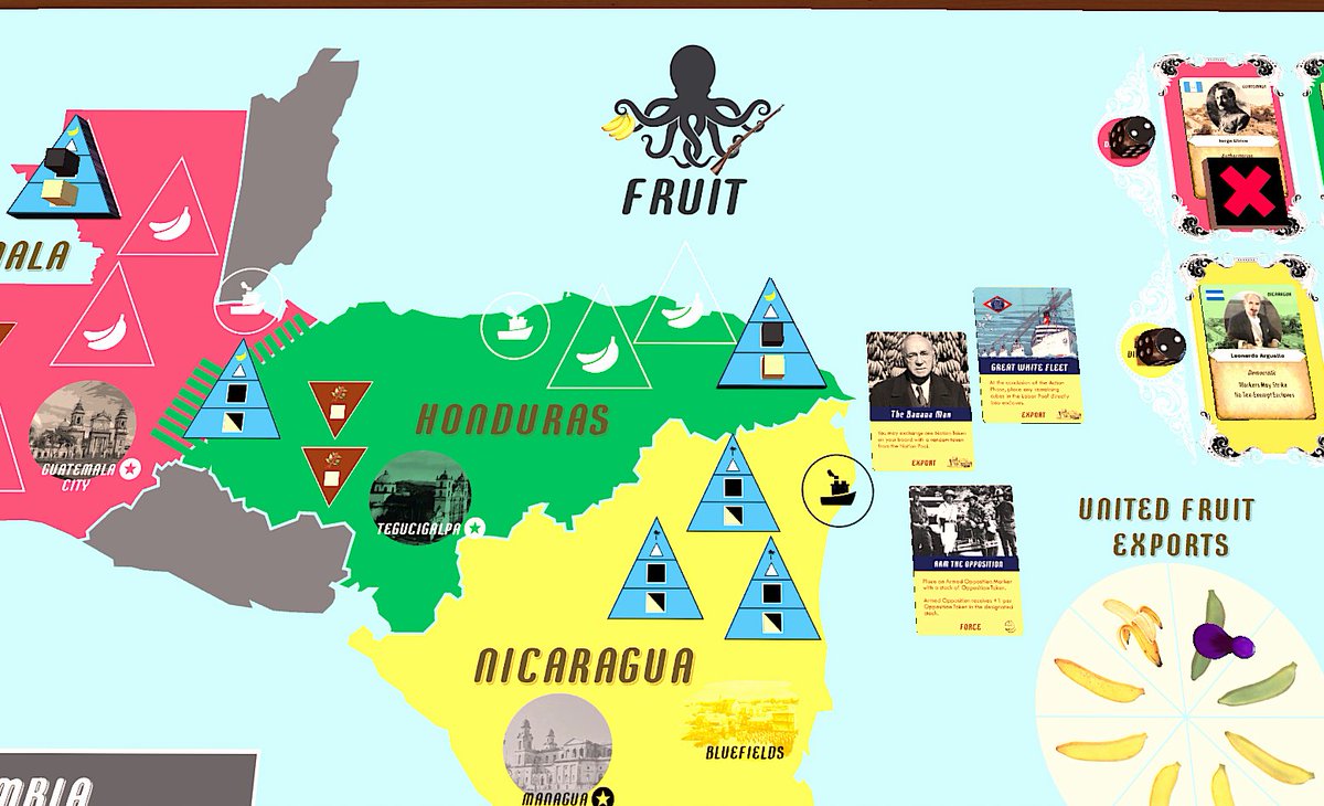 Hey! I will start testing a new design over TTS in two weeks. It's a 4-player CDG covering about 50 years of United Fruit in Latin America. Interested in taking it for a spin? DM me! If we are at opposite ends of the globe, I'm sure I can wrangle a group of like-timed folks😉