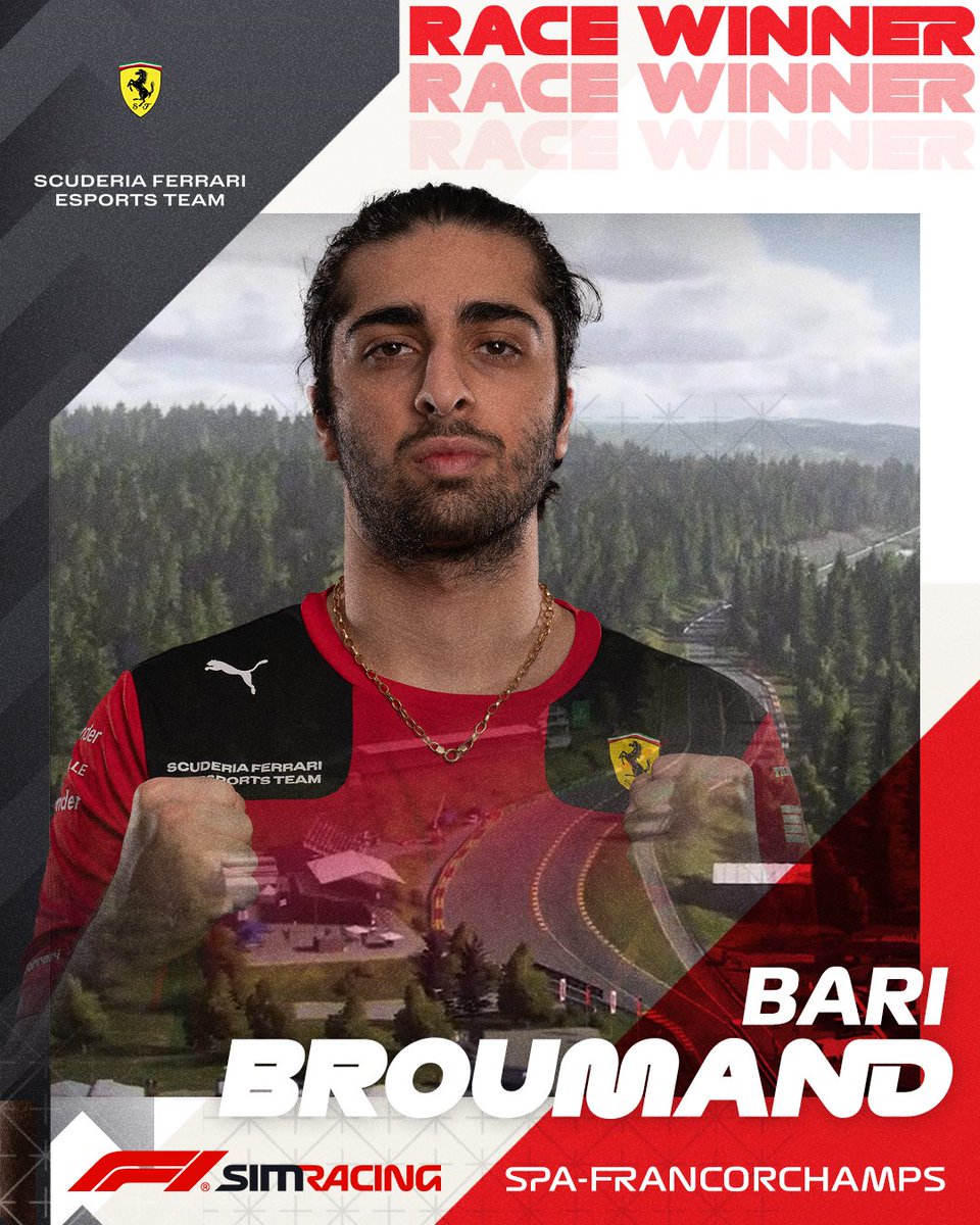 On the last lap, he did it! 🙌

@speedbari 🇮🇷 wins the F1 Sim Racing Belgian Grand Prix 2024 👏

#F1Esports @FerrariEsports