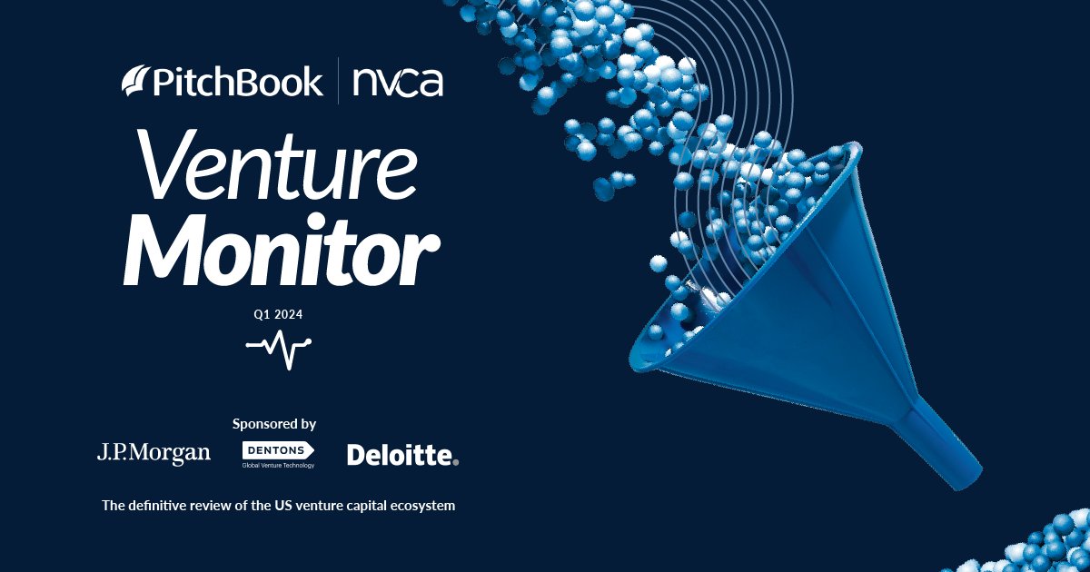 💡 Check out the Q1 2024 @PitchBook-NVCA Venture Monitor, created with @jpmorgan, @Dentons, and @Deloitte. It shows that due to a lack of large deals and low capital availability, 2024 is the most investor-friendly #VC market in over a decade. nvca.org/pitchbook-nvca…