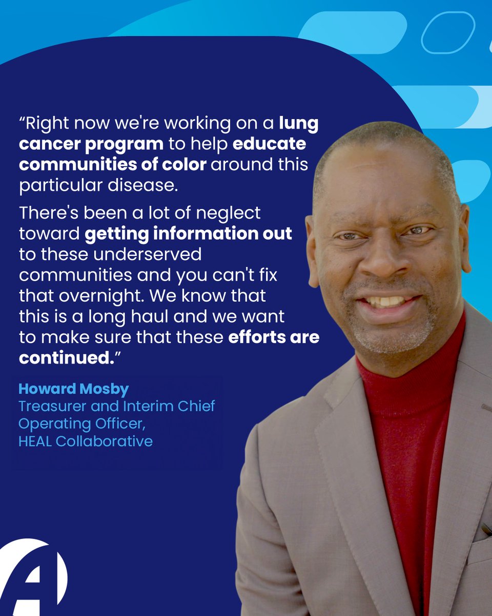 Fact: Black Americans with #lungcancer experience poorer outcomes than their white counterparts.  

@HEALCollab works to eliminate healthcare disparities by communicating accurate info to empower people to get the care they deserve: amgen.ly/3Jg9G5B #MinorityHealthMonth