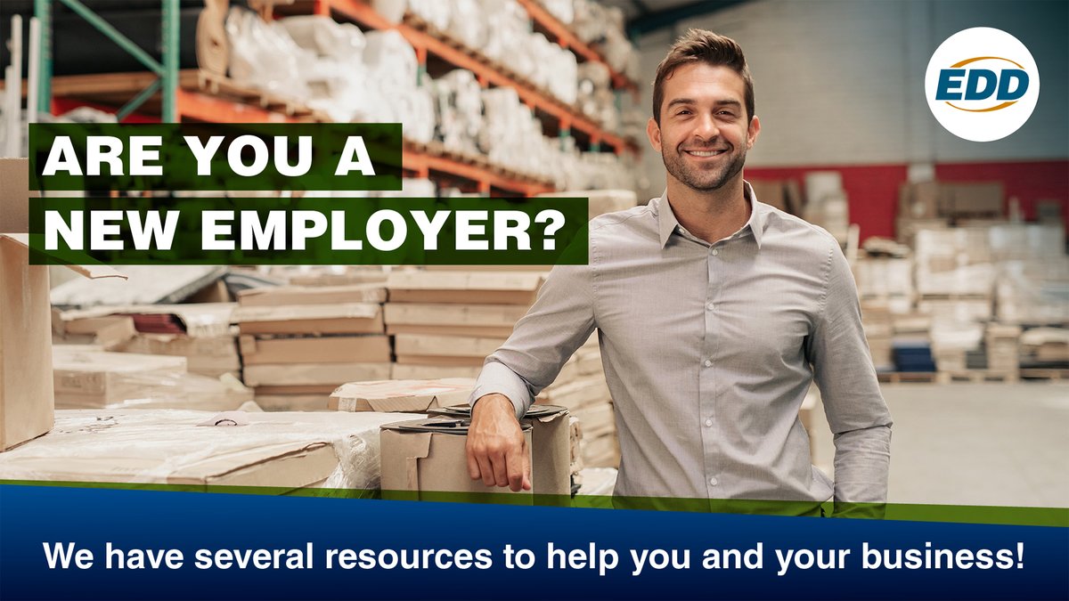 Are you a new employer? Welcome to California’s employer community! We have several resources to help you and your business! Learn more: Edd.ca.gov/en/payroll_tax… #Taxes #EDD