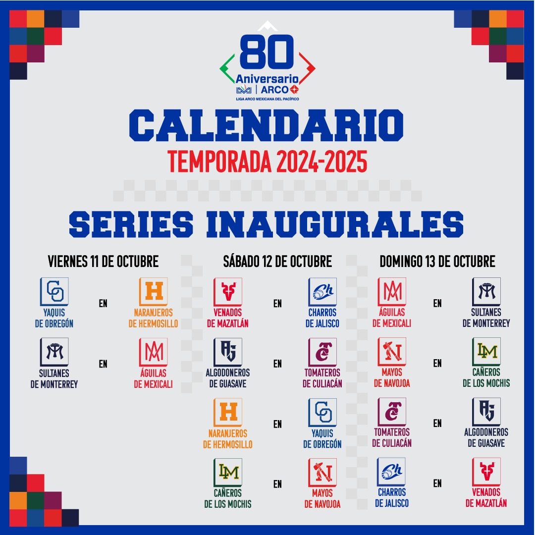 ¡ASÍ ARRANCARÁ NUESTRA TEMPORADA 8️⃣0️⃣! 🥳 Te presentamos las Series Inaugurales para la campaña 2024-2025 🤩🔥 ¡Octubre llega ya! 🗓️🤞 En los próximos días daremos a conocer el calendario completo 😉 #LigaARCO ⚾