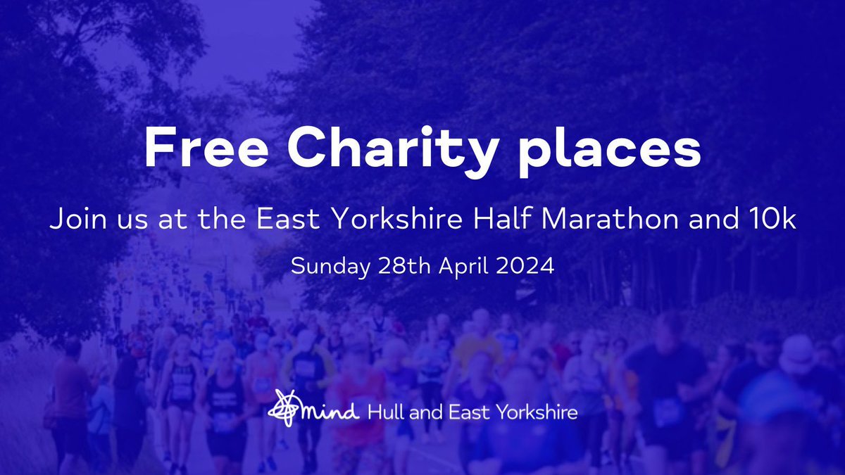 We still have some free charity places left!🌟 Why not take part in the East Yorkshire Half Marathon and 10k and fight the one in 4 of us experiencing poor mental health? Sign up here 👇 buff.ly/3SVSAiS