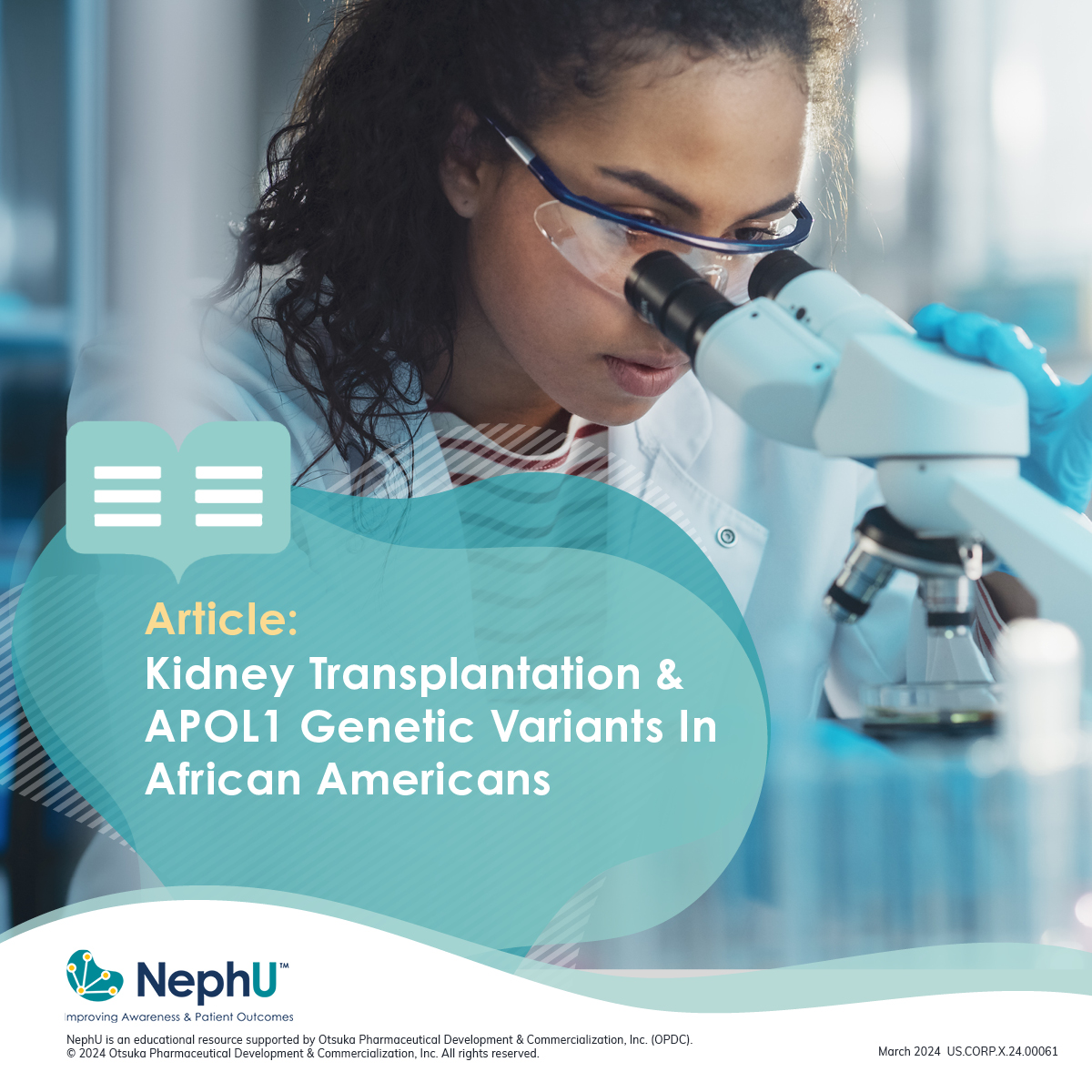 Did you know the genetic variants of the APOL1 gene, called APOL1 G1 & G2, are recognized as risk factors for kidney disease? Learn more in, “Kidney Transplantation & APOL1 Genetic Variants In African Americans.” go.nephu.org/LzYL #KidneyTransplantation #KidneyHealth #NephU
