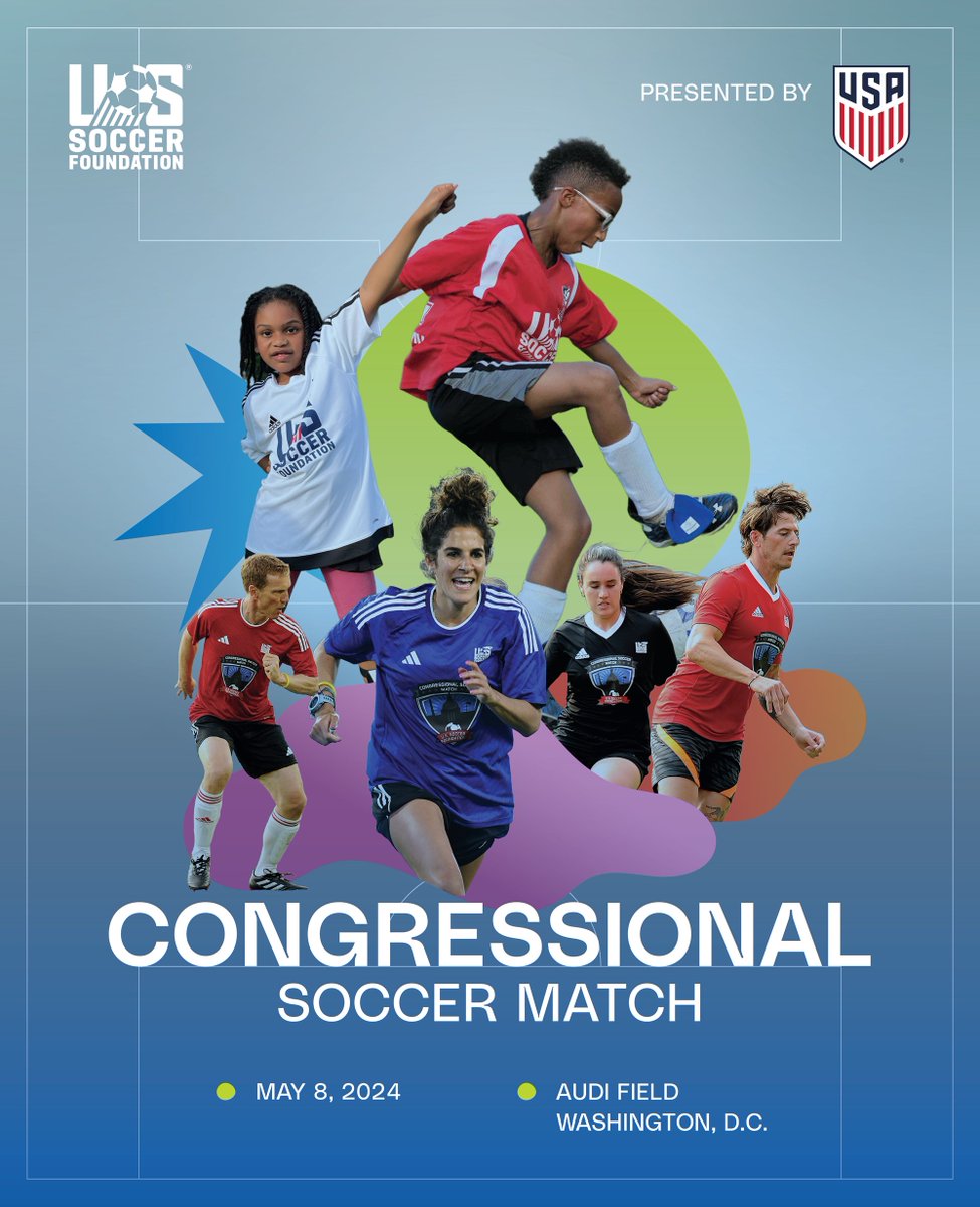 Join us and our friends at the @ussoccerfndn on May 8th at Audi Field for this year’s Congressional Soccer Match, presented by @ussoccer! 🙌 FREE Tickets 👉 bit.ly/4aPy3Ty