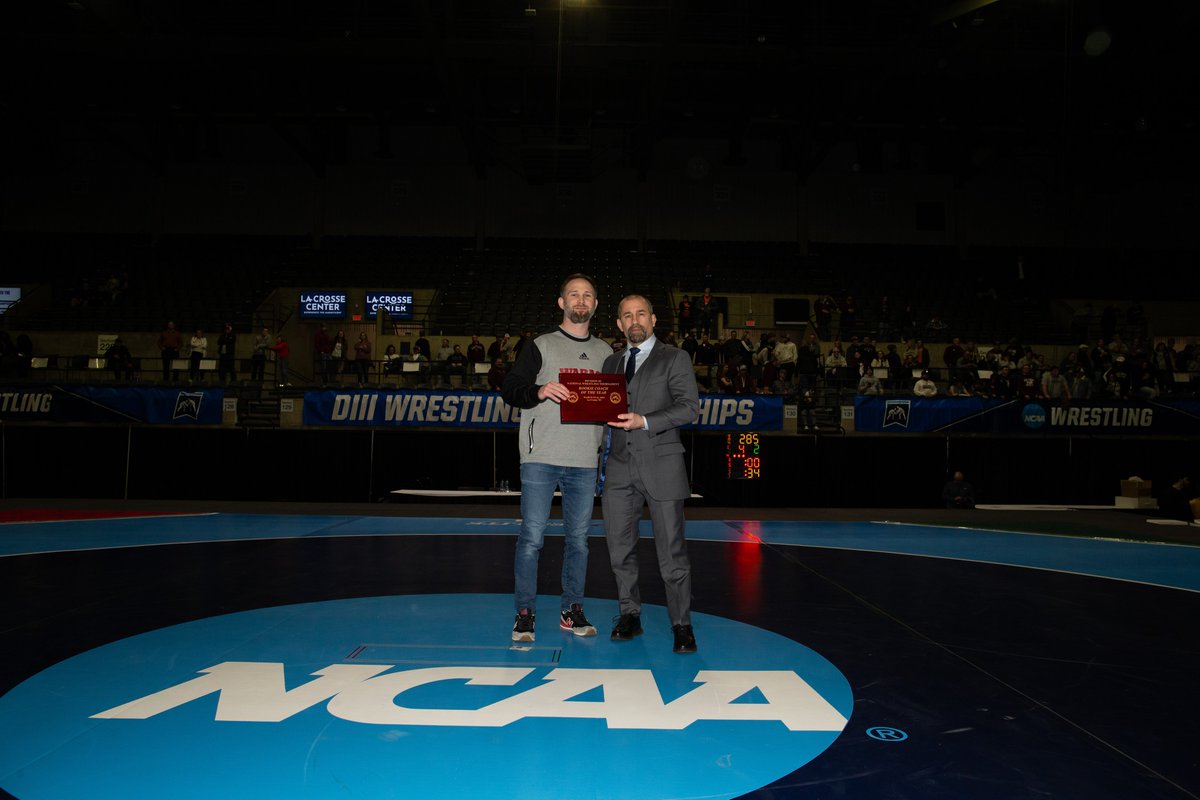 Congratulations to @wabashwrestling head coach Jake Fredricksen being named NWCA DIII Rookie Coach of the Year! #waf