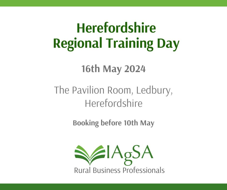 HEREFORDSHIRE REGIONAL TRAINING DAY 16th May 2024 Book Before 10th May: ow.ly/gGeN50R5Rf5 Get ready for an inspirational day of networking, reconnecting & learning. #Farmsecretary #Ruralbusinessadministration #Ruralbusiness #ruralcareer #training