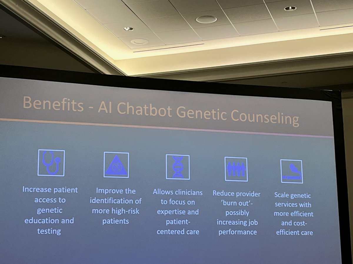 ellieprouss's tweet image. Congrats @JenniferPlichta Ashley Stuckey @ASBrS and all of the presenters at the #asbrs24 #highrisk pre-conference!
Some highlights:💡
#HRT is safe &amp;amp; effective after #RRBSO for #pathogenicvariant carriers
#AI #chatbots may be an effective way to ⬆️access to #geneticcounseling