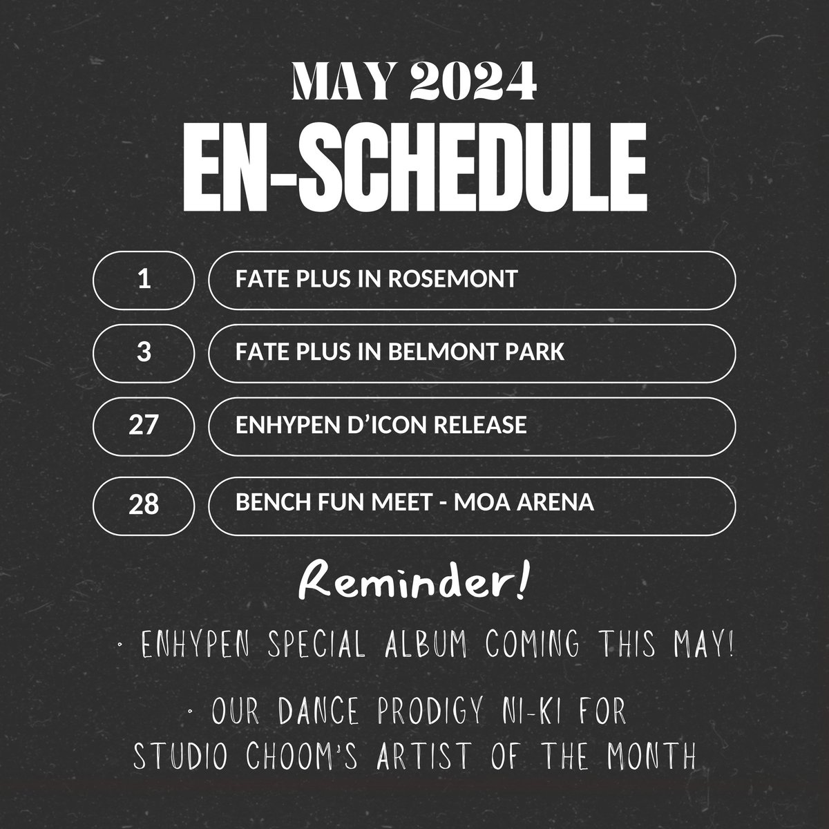 [EN-SCHEDULE] May 🌟 #ENHYPEN #엔하이픈 @ENHYPEN_members @ENHYPEN