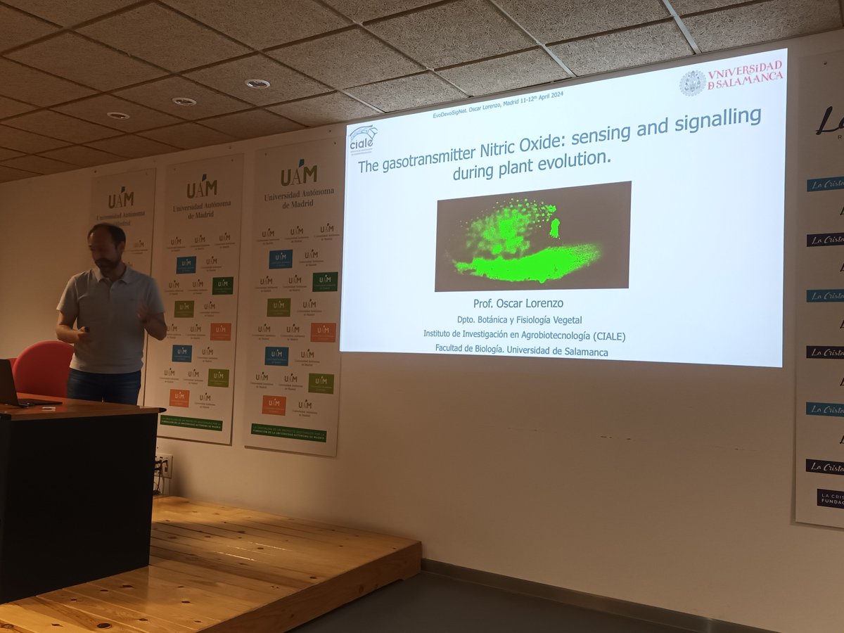 Our last talk before the networking session is by @OscarLorenzoS @CIALE_USAL telling us about their work on the evolution of the Nitric oxide sensing and signaling