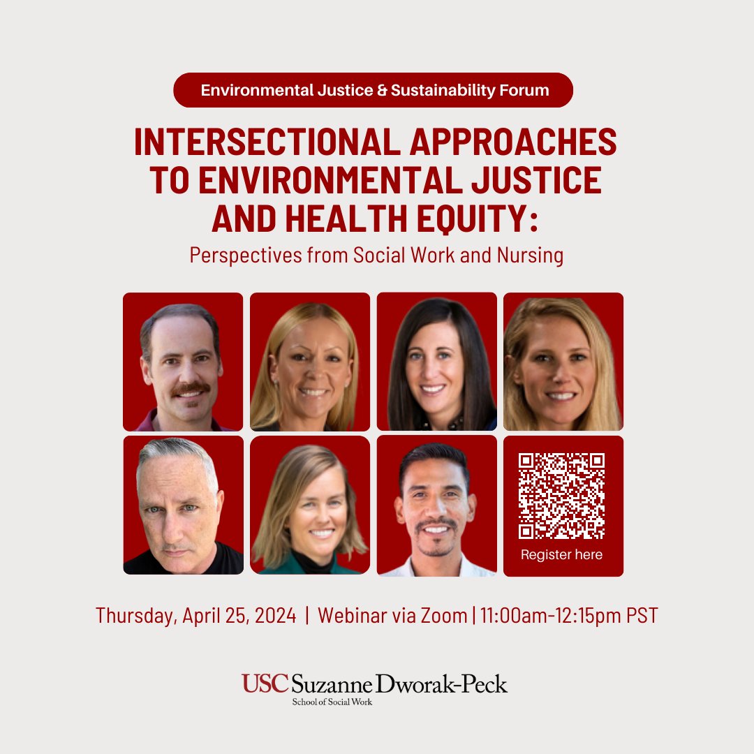 Join us on April 25th for our forum on Intersectional Approaches to Environmental Justice and Health Equity: Perspectives from Social Work and Nursing. RSVP here: bit.ly/49pmVvr