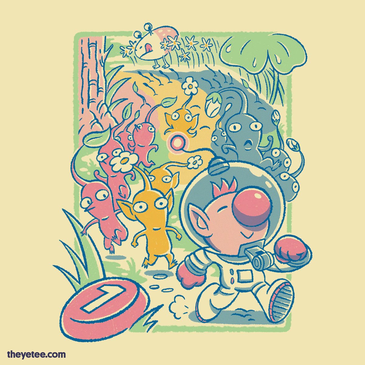 Pikmin - Keep The Pace! t-shirt is $18 at The Yetee (today only) bit.ly/47IzQHZ #ad