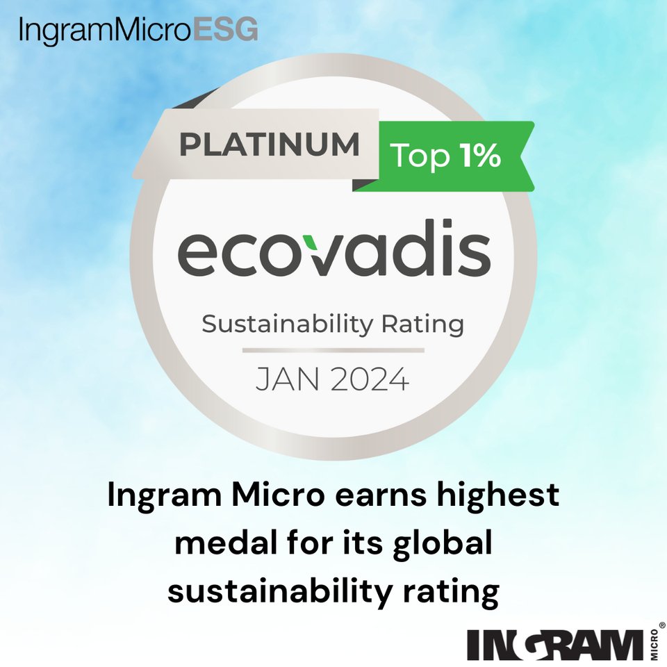 #TBT in honor of #EarthMONTH 🌎

#IngramMicroESG recently earned the highest medal for its global sustainability rating from EcoVadis. Amazing work, team!

Read more about this prestigious honor here: ow.ly/m1FM50RbO33

#IngramMicro