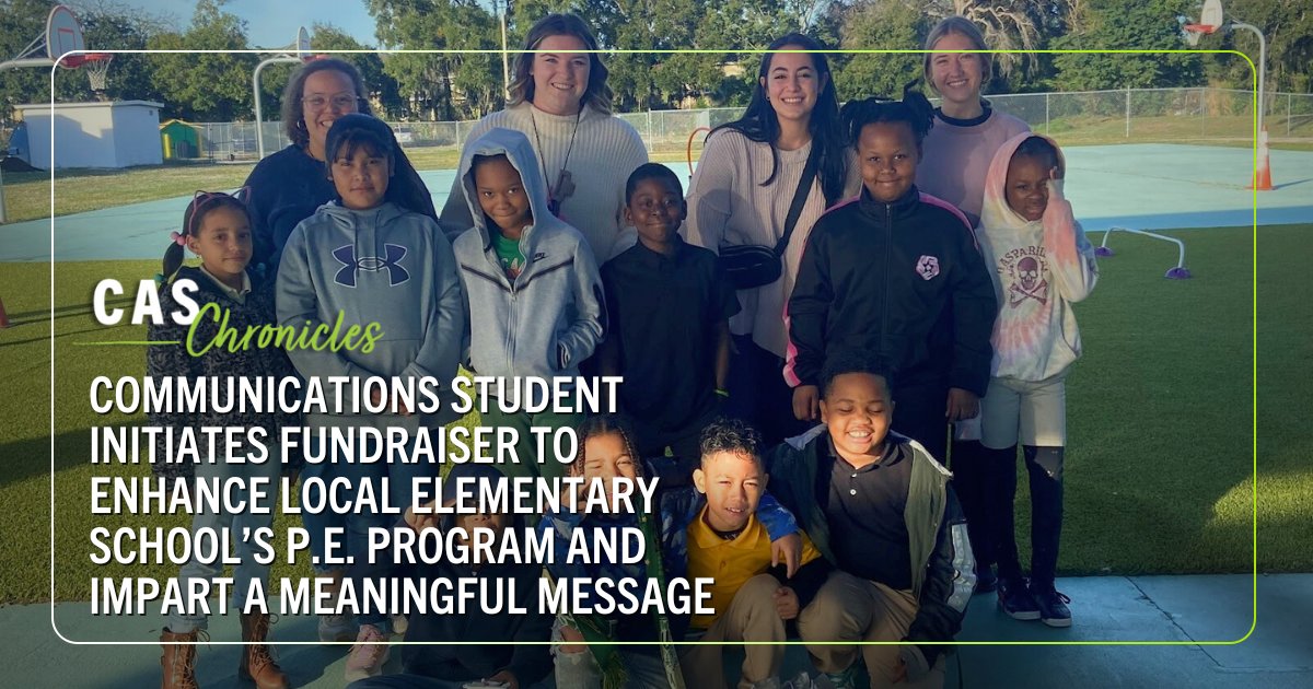 In the latest edition of #CASChronicles, we talk with @USFComDept senior Jenna Capuano about how she raised more than $450 for the P.E. program at a local elementary school. See how - and why - she did it on our news site, CAS Chronicles 🏀➡️ow.ly/FRNB50RcqVj