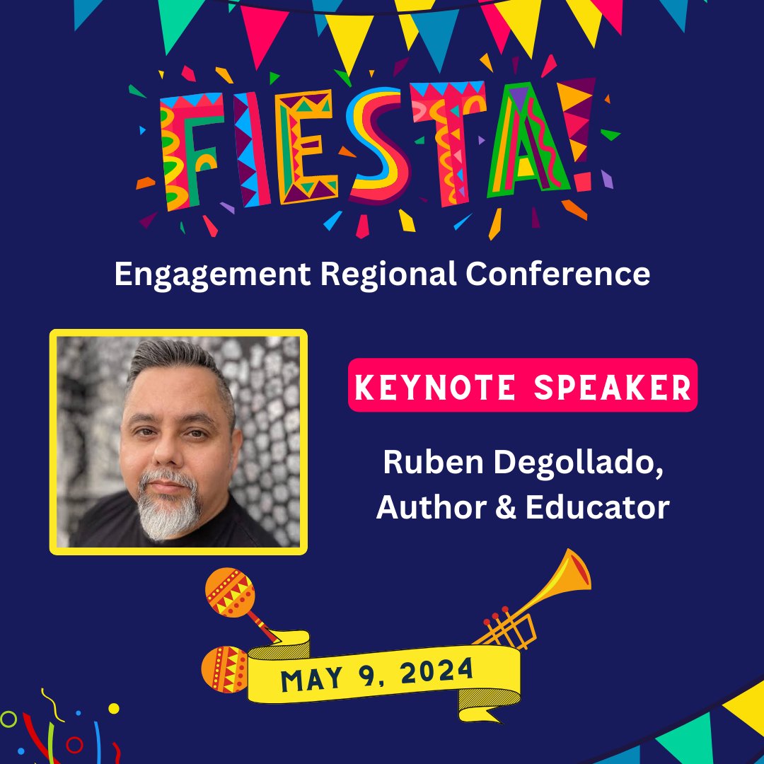 📣 Hear from award-winning author and educator Ruben Degollado at our Annual Fiesta Engagement Regional Conference on May 9 at our Conference Center. 📚 Parent and family engagement sessions will be held in English and Spanish. Learn more at ow.ly/giWs50RcFg0.