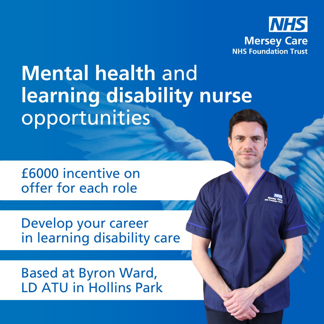 🌟 Calling all #MentalHealth and #LearningDisability #Nurses 🌟 Join us at Byron Ward in Warrington and receive a £6,000 incentive and other benefits 💸 Develop your career @Mersey_Care, apply now⬇ bit.ly/MC-Byron #Nursing #NHSNurse #NHSNursing #NHS