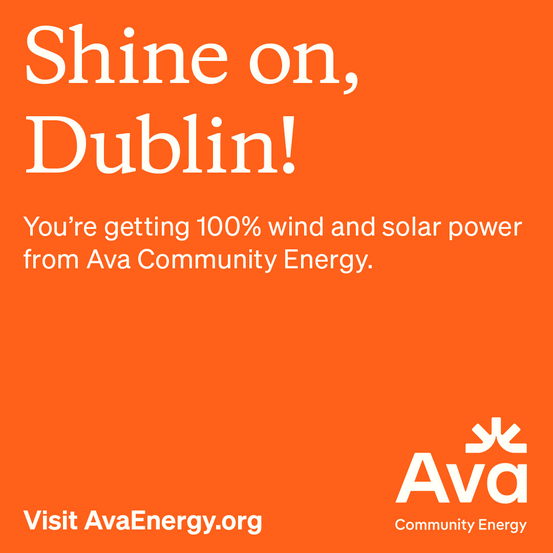 If you live in Dublin (@DublinPIO), you're already part of the Ava family (formerly EBCE). Thanks to you we’re on a path to provide 100% carbon-free electricity to all customers by 2030. Learn more at AvaEnergy.org/ShineOn #Dublin #SolarPower #WindPower