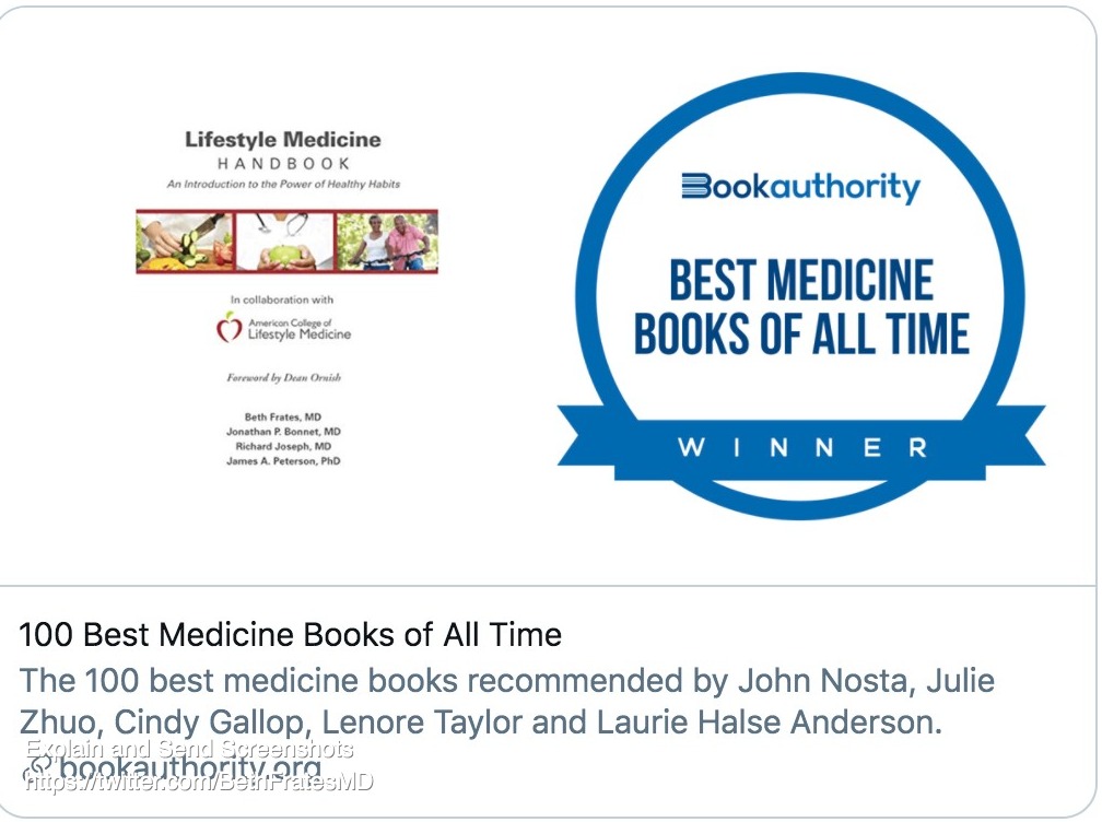 Looking for a resource for foundational information on #lifestylemedicine + adopting healthy habits? Please consider reading this book. It covers all 6 pillars of lifestyle medicine (exercise, diet, sleep, social connection, stress reduction and avoidance of risky substances).