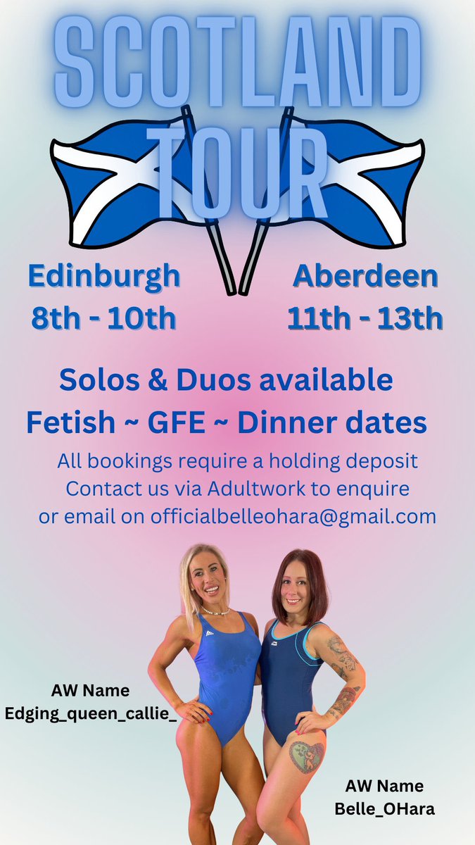 We have now hit Aberdeen!!!! Woooooooo be sure to get in touch!! Spaces still available 😜😜😜 Adultwork profile - BelleOHara