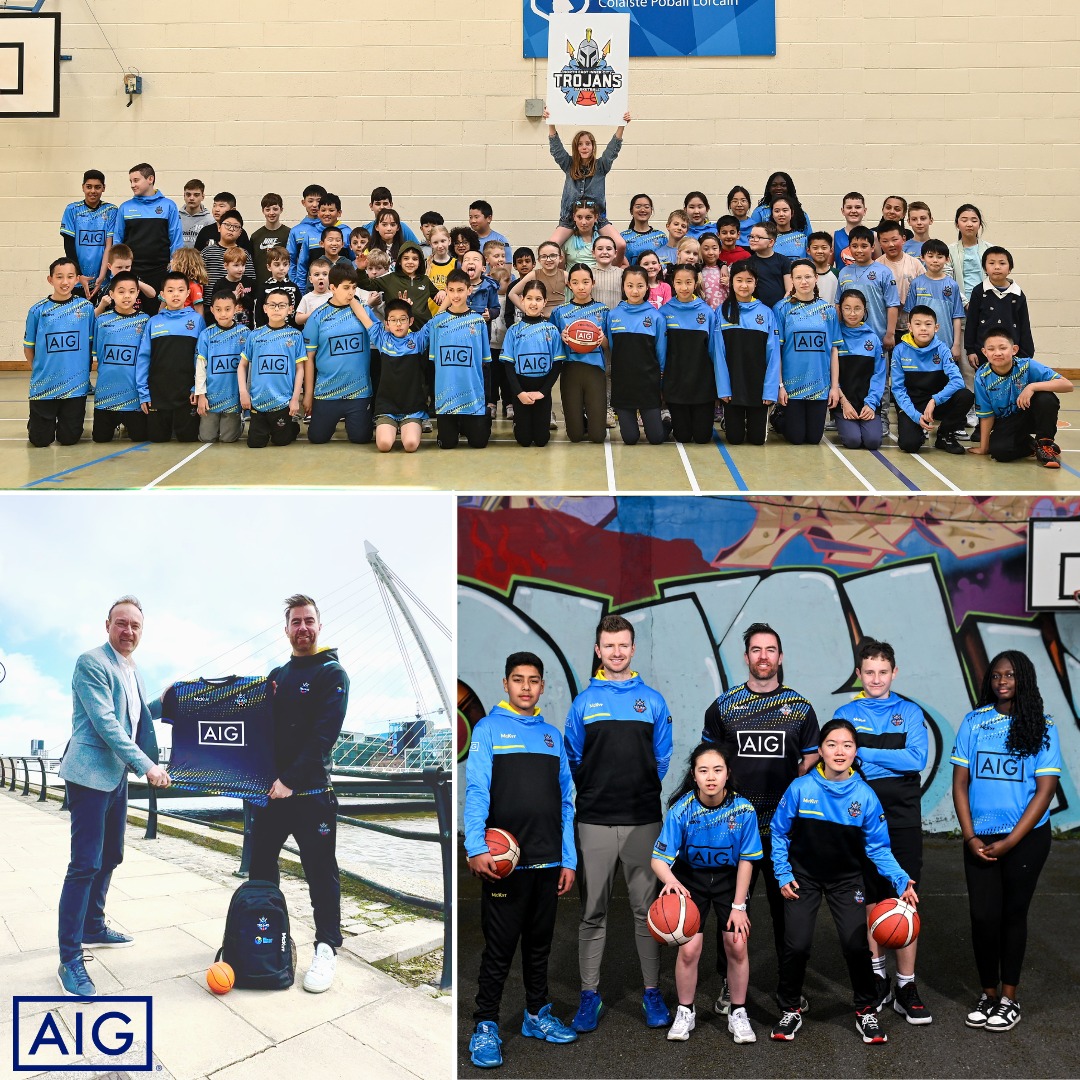 🏀 Big things happening for Trojans Basketball club thanks to AIG! 🙌 AIG presented Trojans Basketball club with a fresh new set of McKvr Jerseys and Kit for the 2024 season. Founding member and Dublin GAA legend Michael Darragh MacAuley @MDMA_9, accepted the new kit🔥