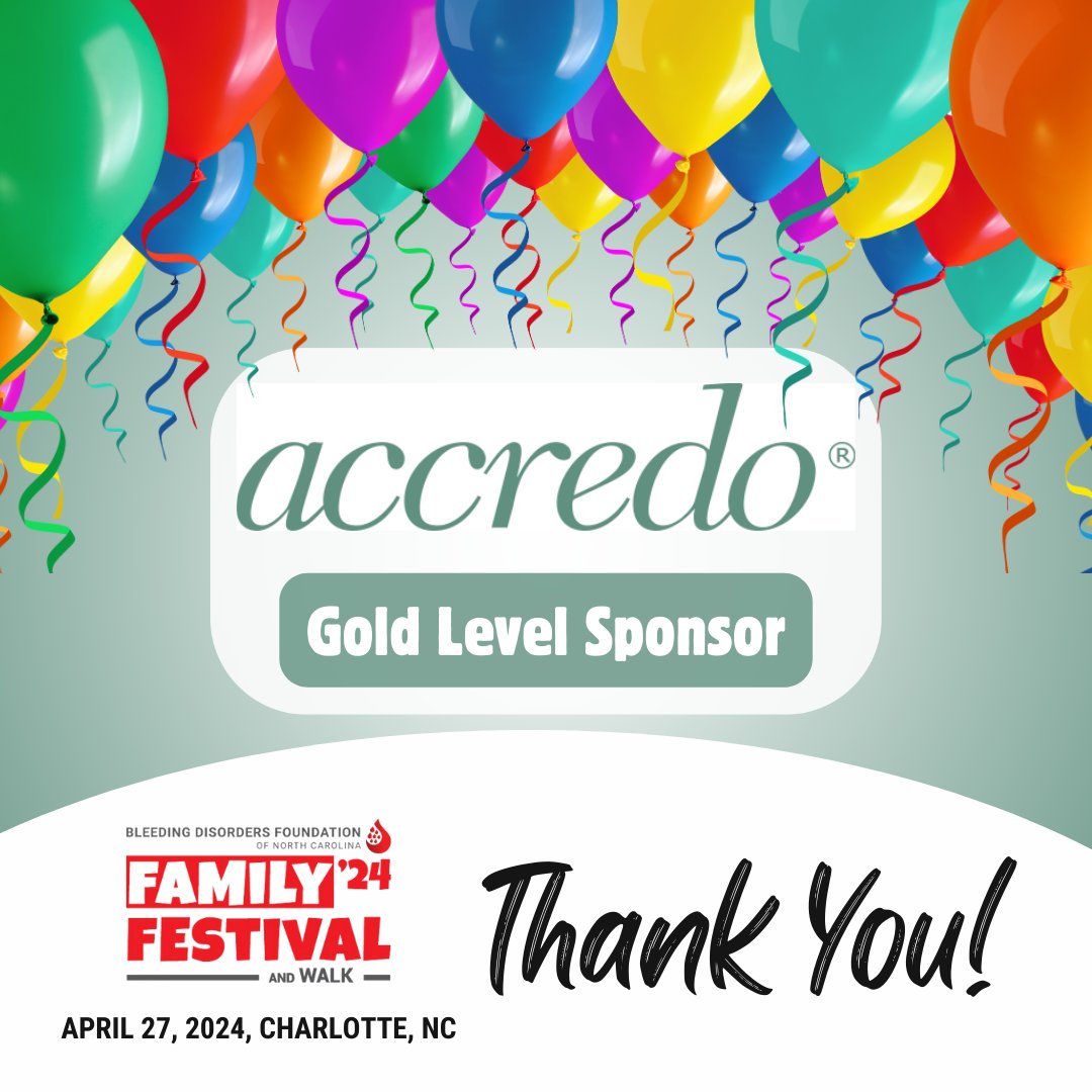 Thank you so much to Accredo for being a Gold Level Sponsor! 🎉 See them at our Family Festival and Walk on April 27. Check out our website to sign up: secure.qgiv.com/event/2024char…

#2024CharlotteWalk #BDFNC