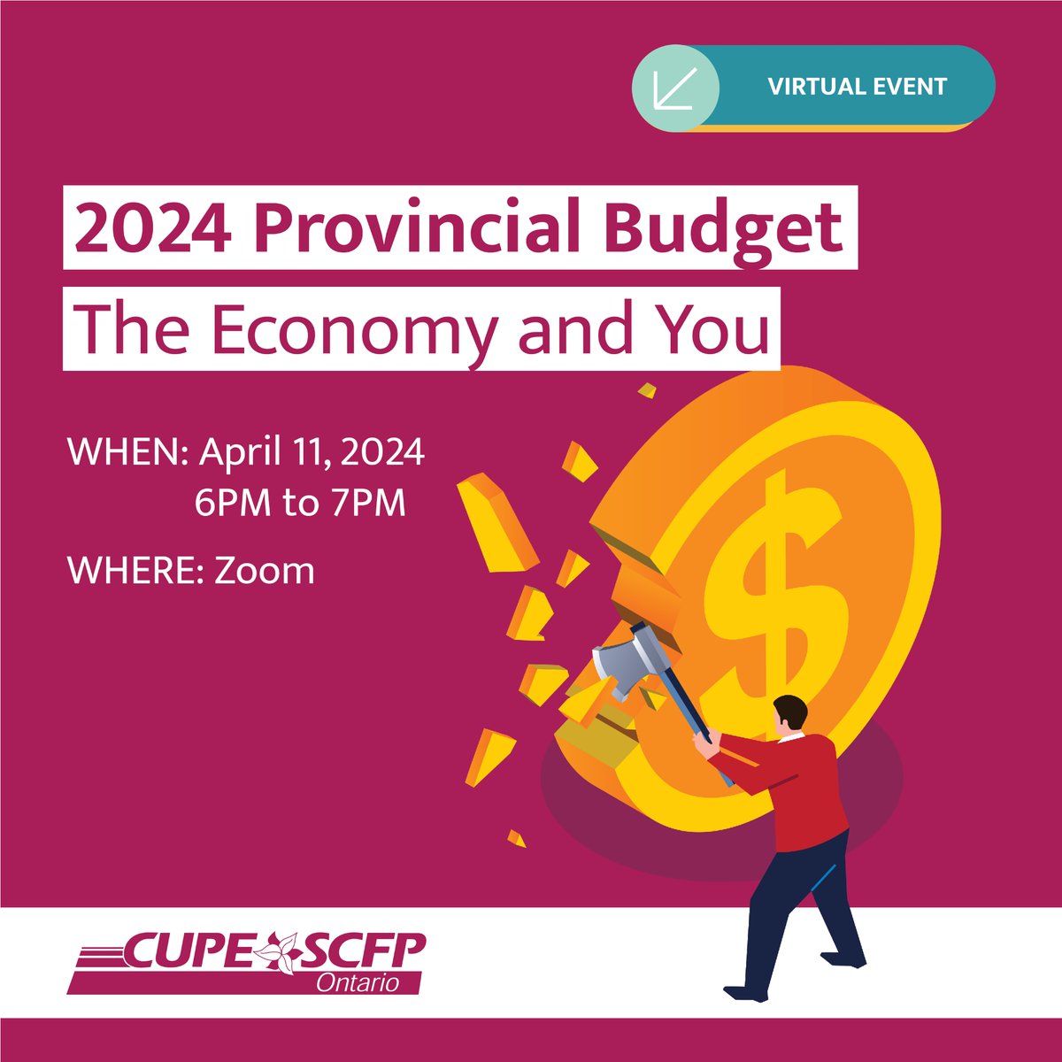 HAPPENING TONIGHT! On March 26th, the Conservative government released their provincial budget for 2024-2025. Come out to this webinar to understand better how these changes will impact your workplace, and listen to an political analysis of this budget ✊🏾👇🏾 RSVP here:…