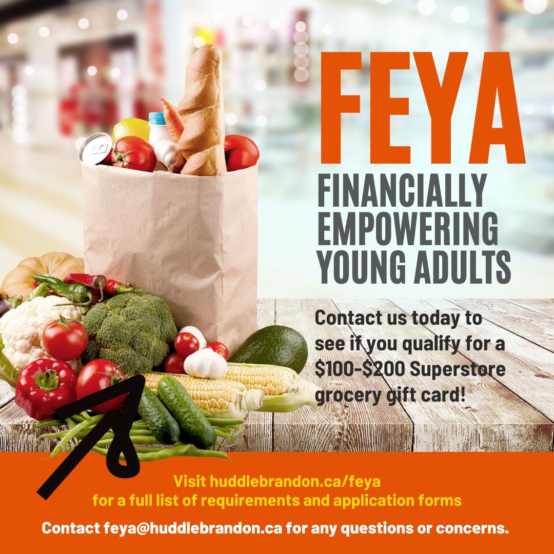 UnitedWayBdn's tweet image. Tomorrow is the last day to apply for this month&apos;s FEYA program. This could be the financial help you need to get through this month. For more information, call 204.571.8929 or email FEYA@huddlebrandon.ca.
#UWBdn #WeAreCommunity #FEYA #FinancialAssistance #HuddleBrandon
