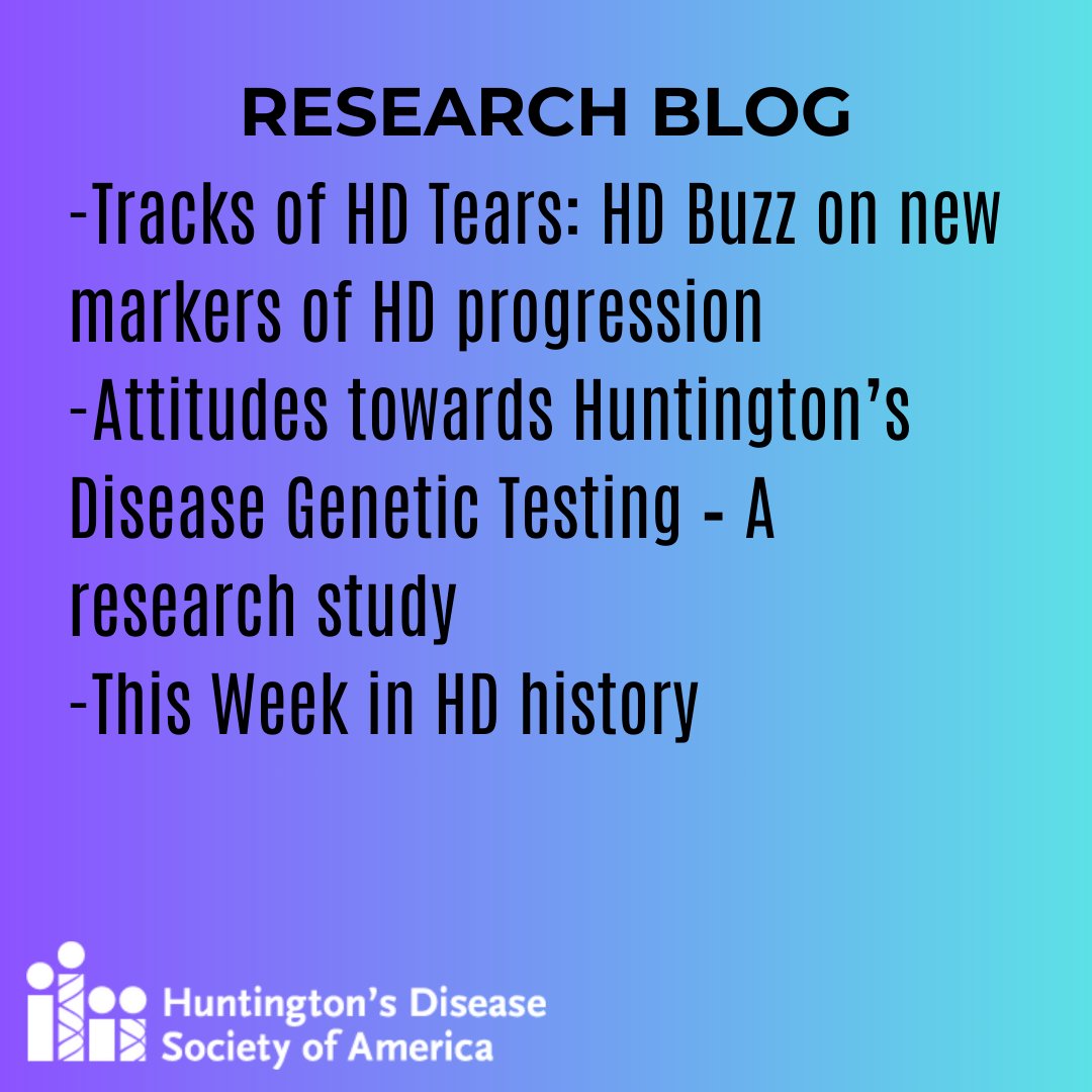 Hey there, amazing community! Another fresh edition of the HDSA Research Blog is here! 📚💡 Share your thoughts, spread the word, and let's make a difference together! 👉 Click the link below to read the full blog ! 👇 hdsa.org/blog/ #HDSAFamily #HDResearch