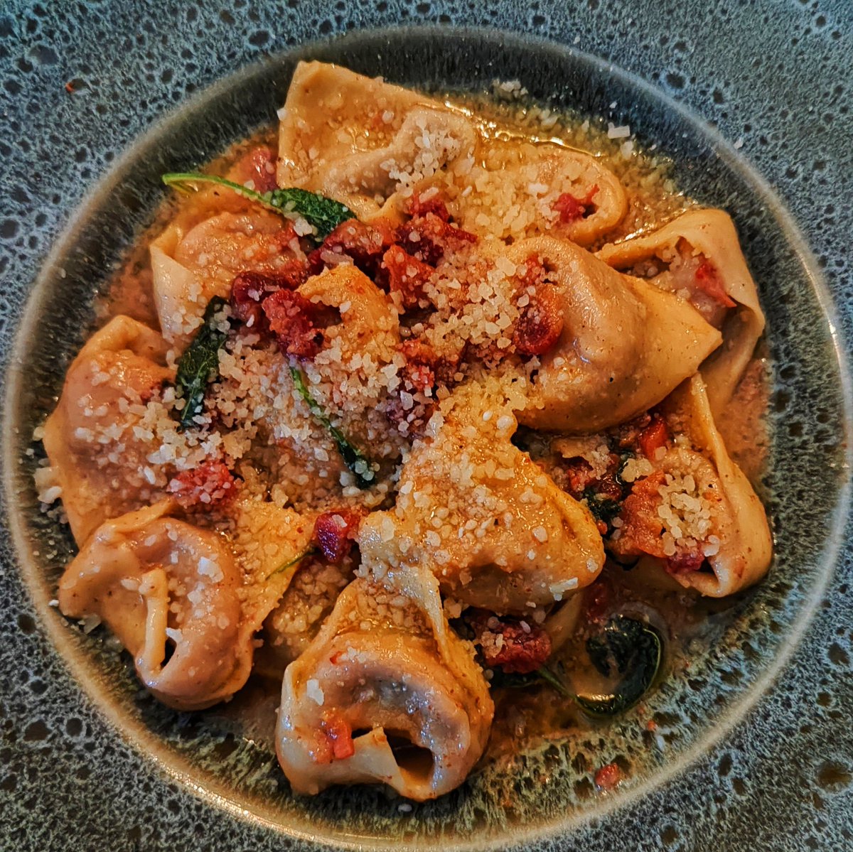 Seems like a good day to get back to Asino. Wild boar tortelloni, guanciale, browned butter and sage. Absolutely brilliant food.