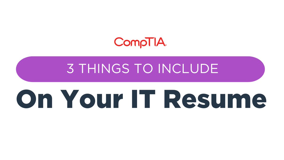 If you’re applying for a technology role, ensure your resume has been repurposed to reflect that! Here are 3️⃣ tips: s.comptia.org/3TsYqrk