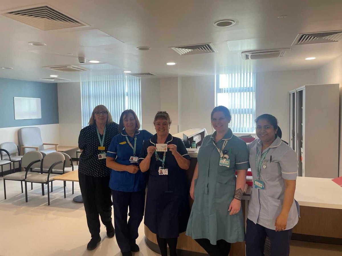 Congratulations to <a href="/CaineBev/">Bev Caine</a> all your hard work over winter period juggling day case and 12 escalated beds.  Embracing and leading your team to the opening of the new Day Case Treatment Centre ⭐️ #embracingchange <a href="/TeamDDWHH/">TeamDDWHH</a>