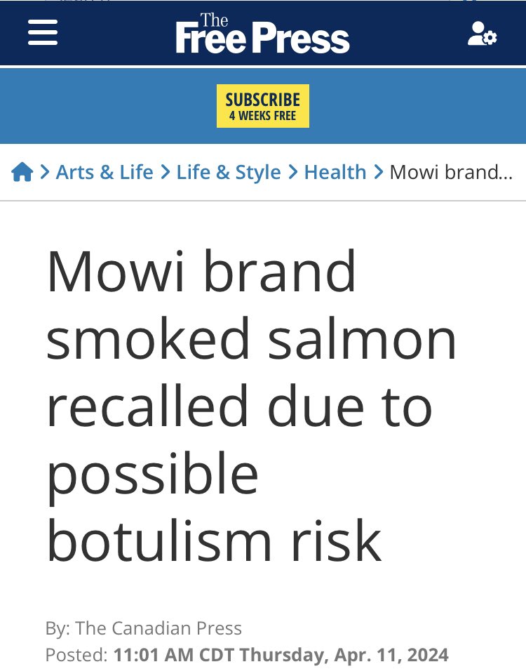 BREAKING; Smoked salmon can kill you. winnipegfreepress.com/arts-and-life/…