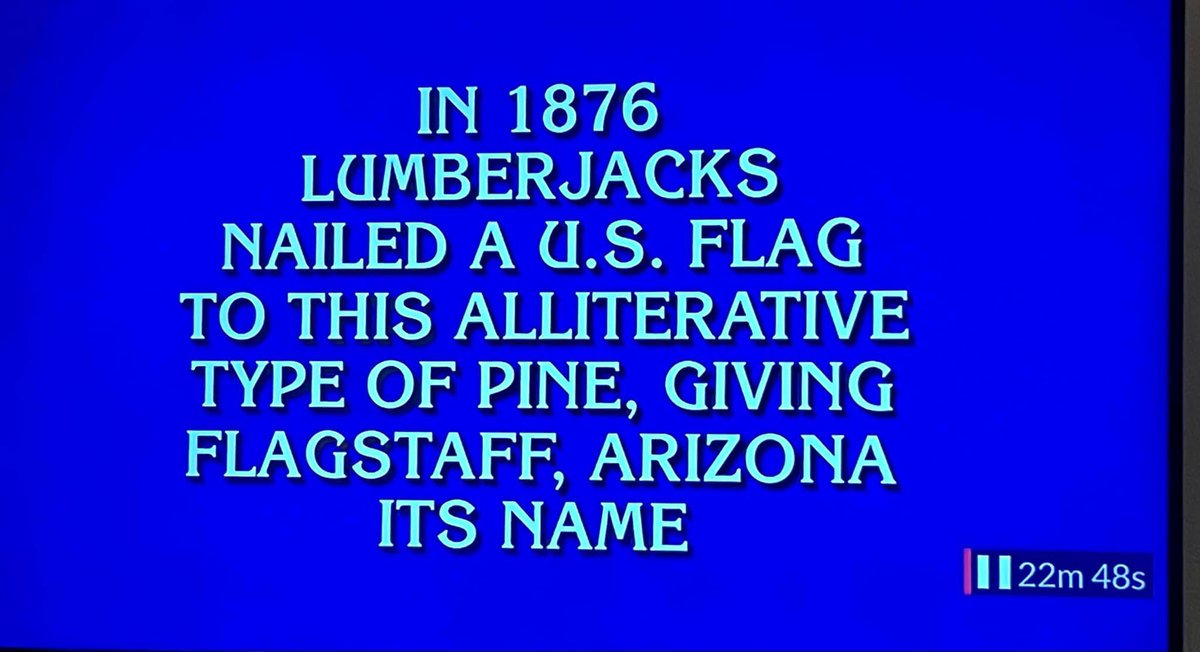 Did you catch this prompt on Jeopardy last night? 📺 Reply with what you think the answer was!