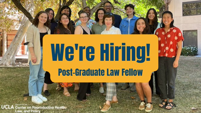 We're hiring a Post-Graduate Law Fellow to engage in cutting-edge, high-quality research and analysis related to reproductive justice. If this sounds like you, apply! careers-ucla.icims.com/jobs/1610/job?…