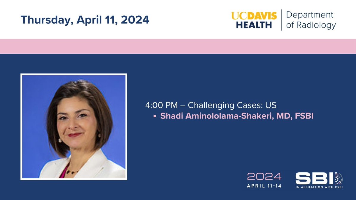 We're excited to hear from @UCDRadiology's Dr. Shadi Aminololama-Shakeri (@shadishakeriMD) at #SBI2024 today discussing challenging cases in the US. @BreastImaging