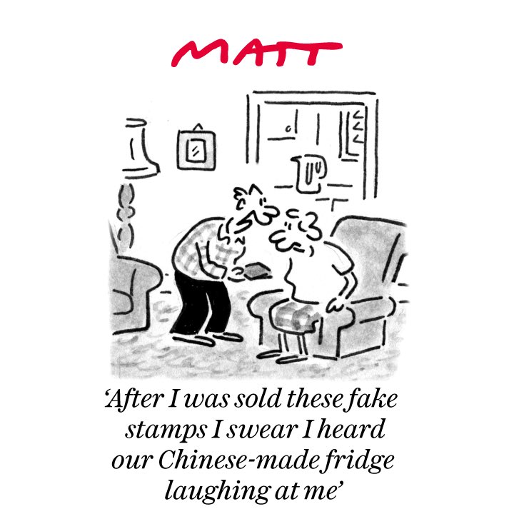 Matt on #counterfeitstamps #China #XiJinping – political cartoon gallery in London original-political-cartoon.com