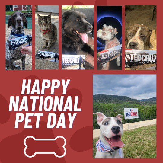 #HappyNationalPetDay from the #Cruzaders! #ToughAsTexas #CruzCrew