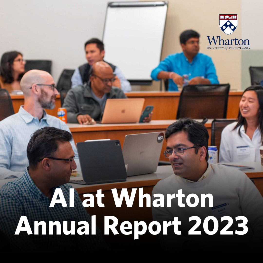 Relive a year of artificial intelligence milestones in @AIatWharton’s Annual Report: whr.tn/3TSQzmX

From research projects to innovative teaching methodologies to events, podcasts, and more, #AIatWharton is empowering students to become AI industry leaders.
