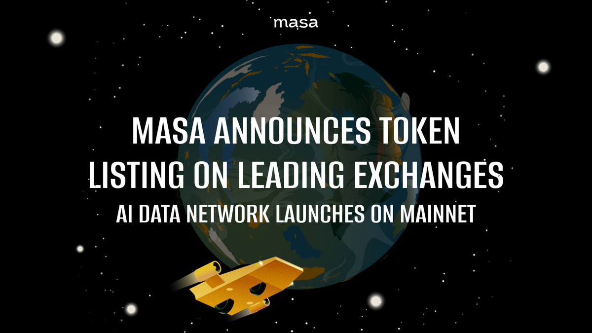 Congrats to our new partners at @getmasafi for listing on Bybit, Kucoin, Huobi, and other CEXs. Their $MASA TGE hit $86M in trading volume today! Shoutout to the team integrating AI, DeFi, SocialFi, GameFi, Web3, BigData, and Airdrops.